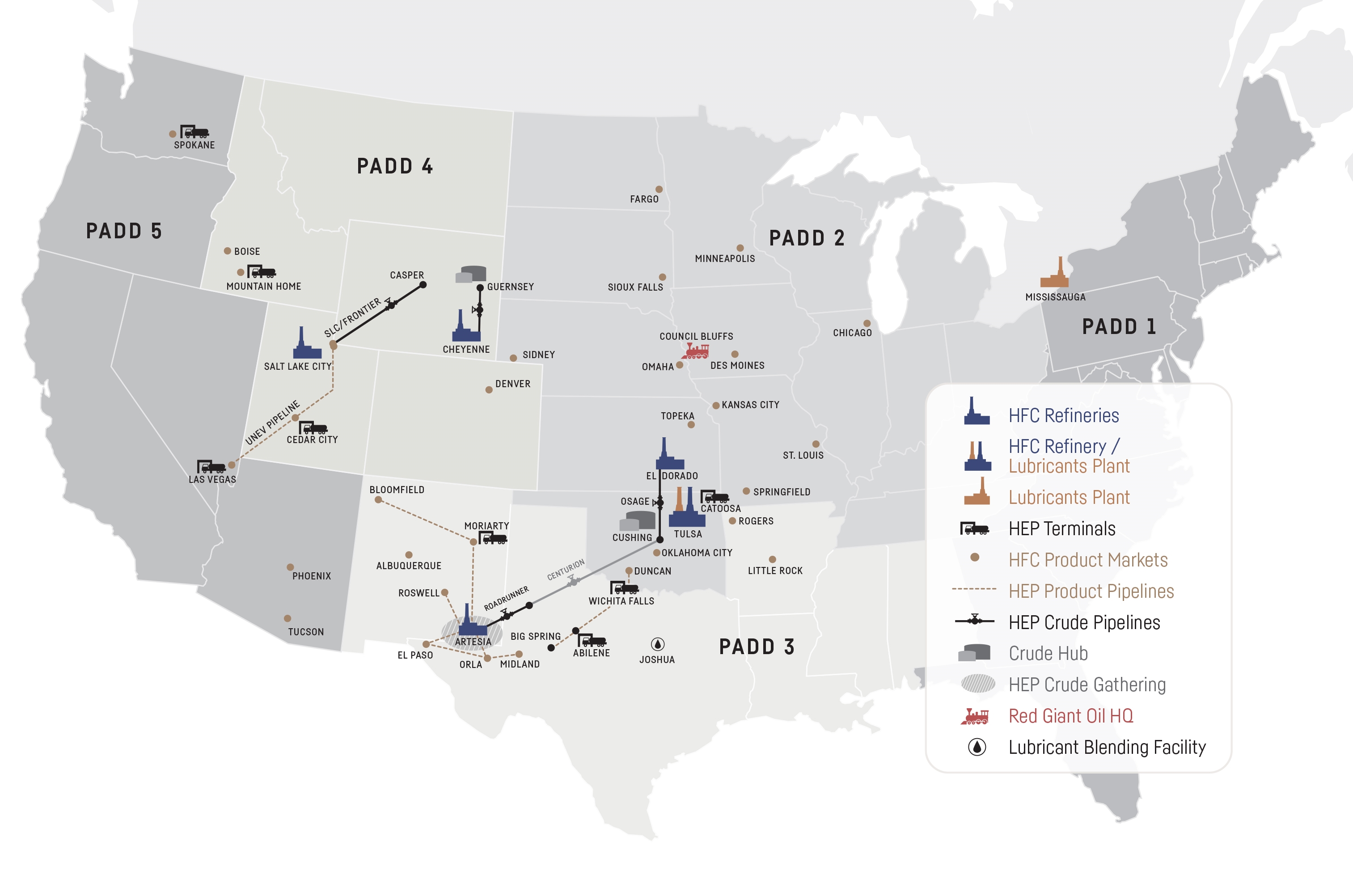 Holly Energy Partners, L.P. - Operations - Map of Operations