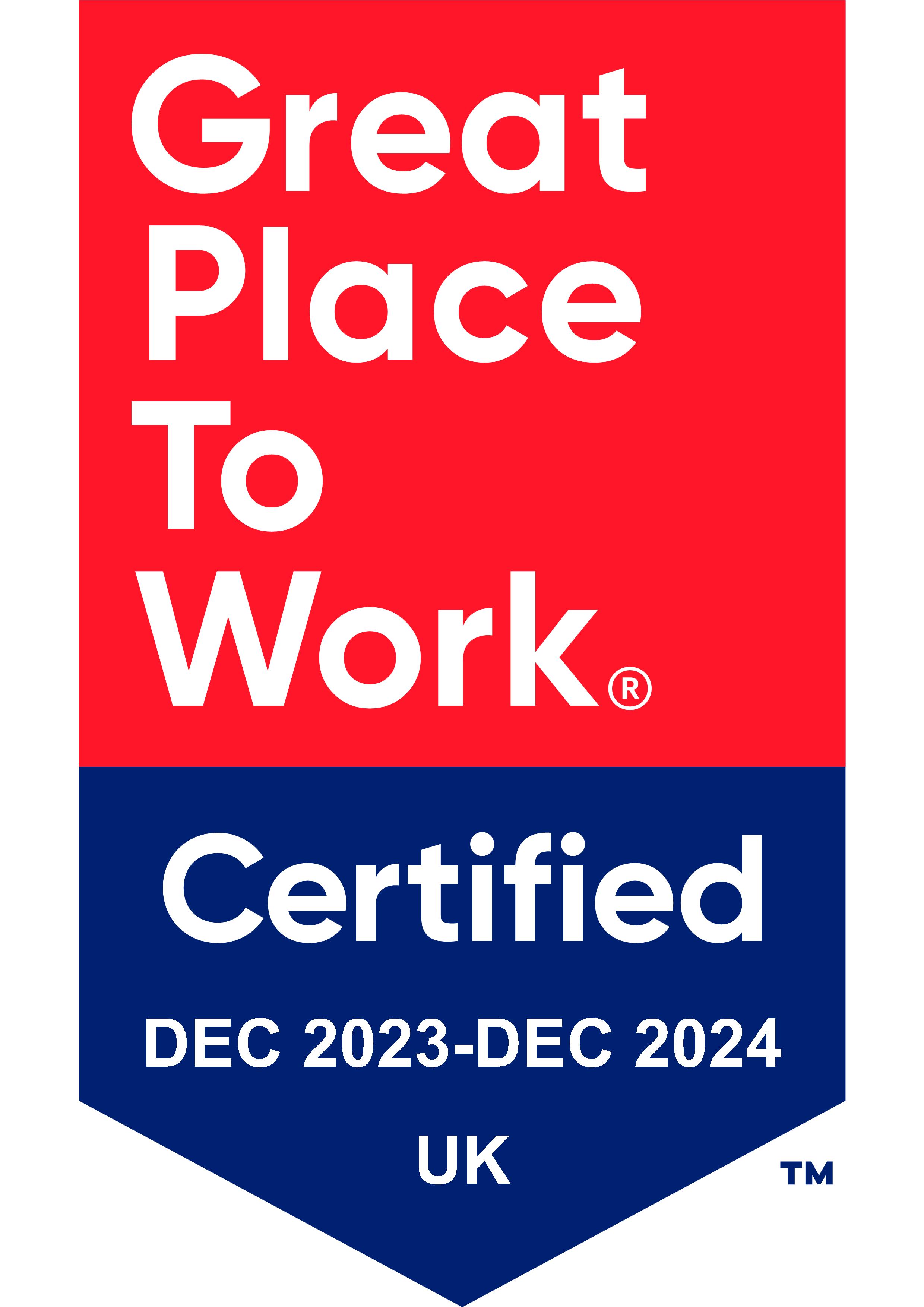 Image award Great Place to Work Certification – UK (MICHAEL KORS) (Valid Dec 2022 – Dec 2024)
