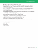 Regulatory and Compliance Committee Report