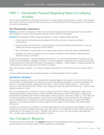 Item 7 - Report on Lobbying Activities