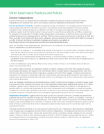 Other Governance Practices and Policies