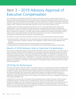 Results of 2018 Advisory Vote on Executive Compensation