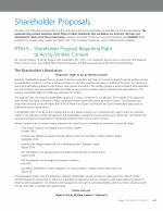 Item 5 - Right to Act by Written Consent