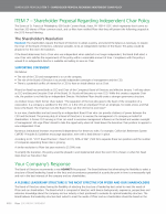 Item 7 - Independent Chair Policy