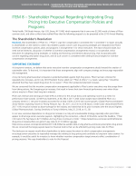 Item 8 - Integrating Drug Pricing into Executive Compensation Policies and Programs