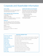 Corporate and Shareholder Information