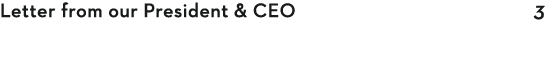 Letter from our President & CEO 3 