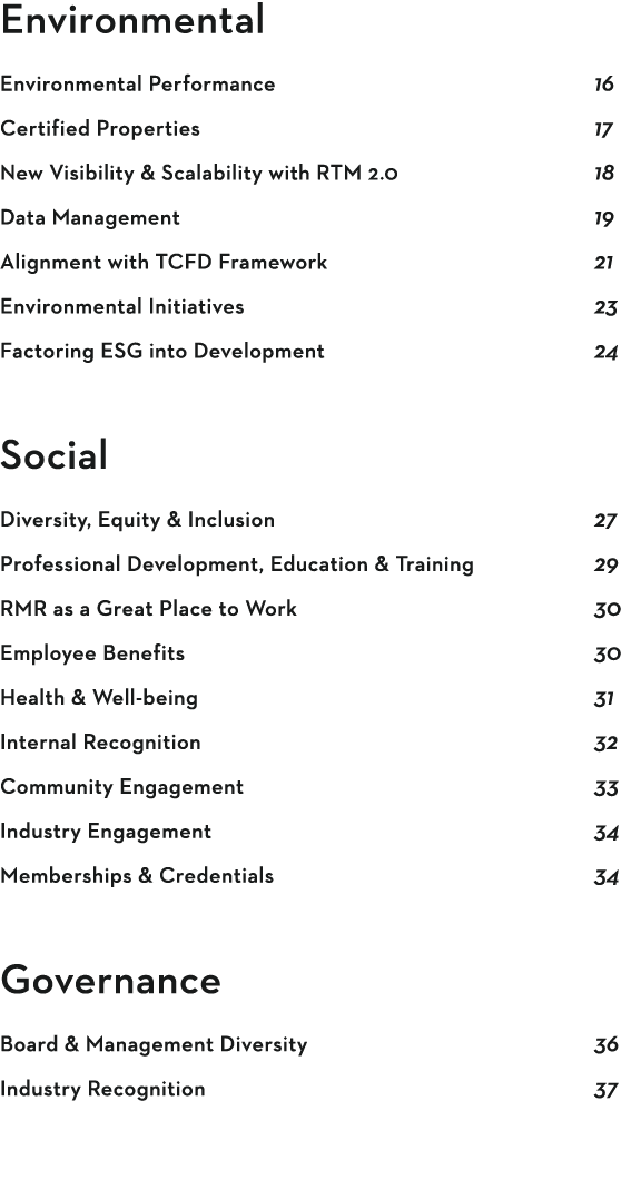 Environmental Environmental Performance 16 Certified Properties 17 New Visibility & Scalability with RTM 2 0 18 Data    