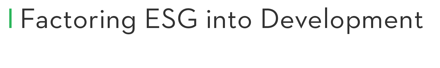 Factoring ESG into Development
