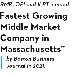  RMR, OPI and ILPT named  Fastest Growing Middle Market Company in Massachusetts  by Boston Business Journal in 2021 