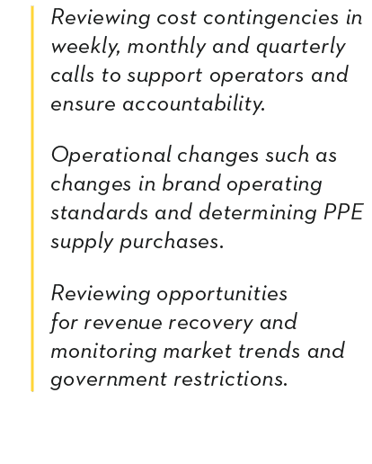 Reviewing cost contingencies in weekly, monthly and quarterly calls to support operators and ensure accountability  O   