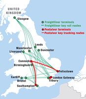 A subsidiary of Genesee & Wyoming Inc. (G&W) has agreed to acquire Pentalver Transport Limited from APM Terminals. Pentalver is complementary to G&W's Freightliner subsidiary in the U.K. (Graphic: Business Wire)