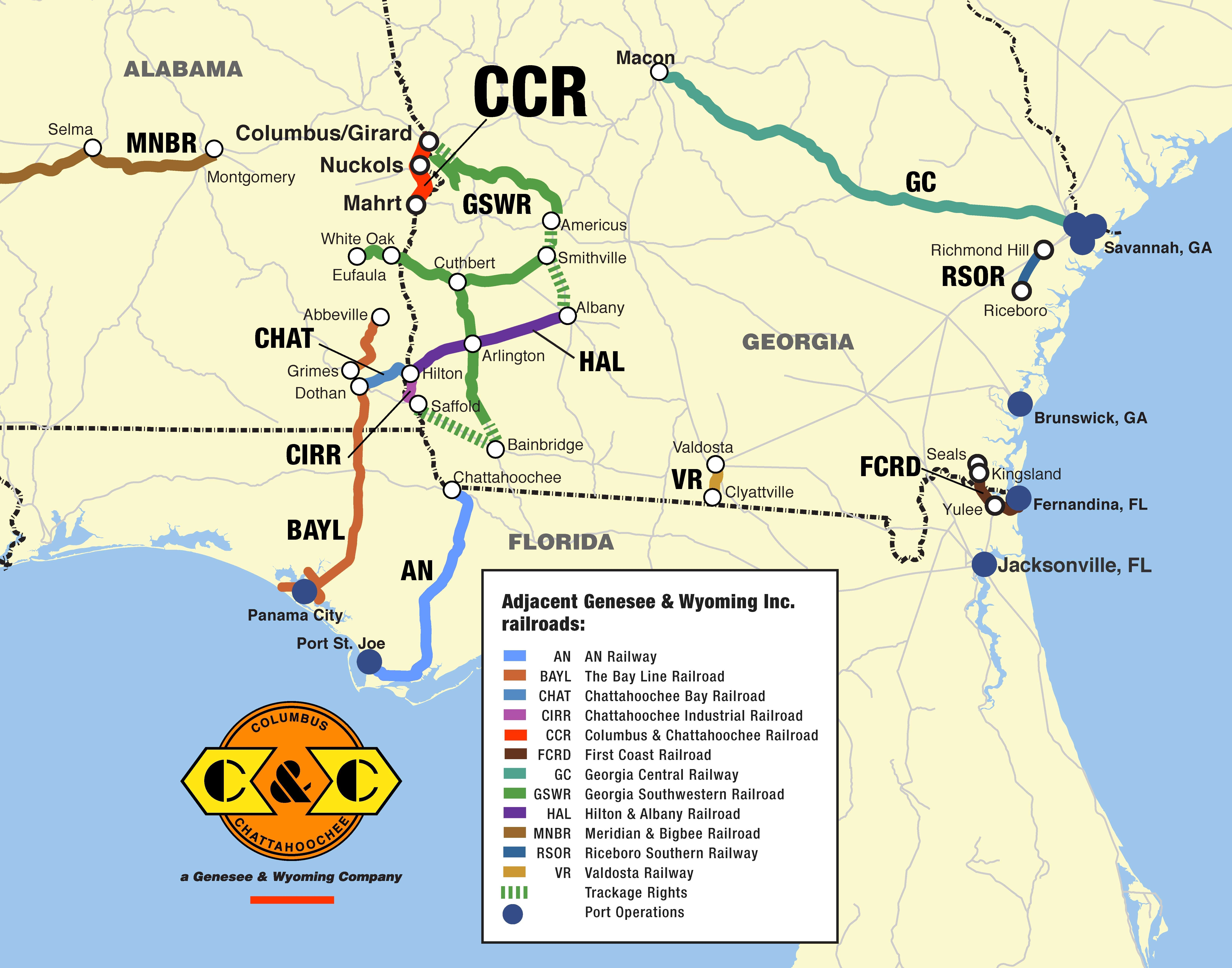 Genesee wyoming railroad map