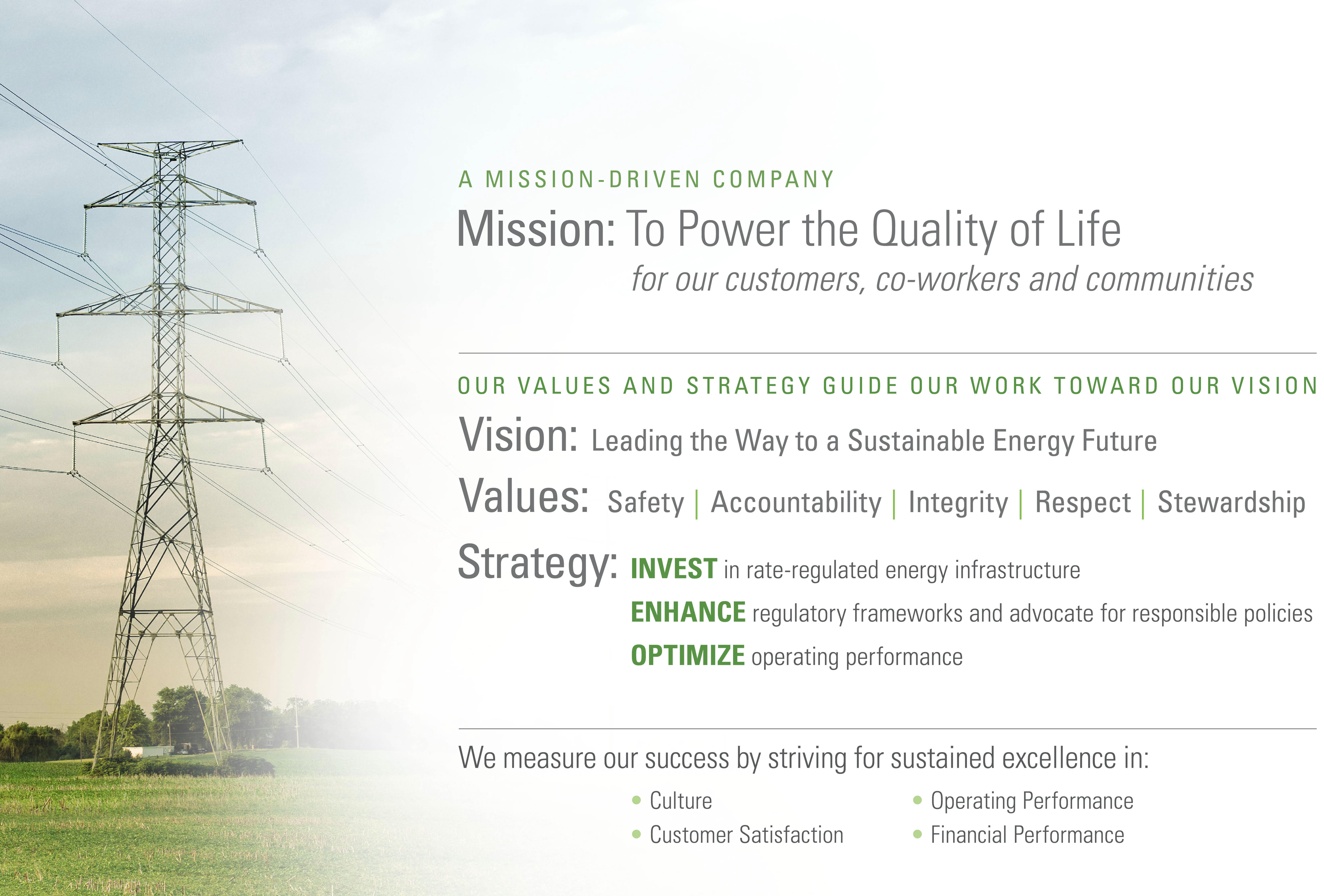 Mission: To power the quality of life