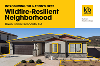 KB Home today unveiled the nation’s first new-home community that meets the home- and neighborhood-level wildfire resilience standards developed by the Insurance Institute for Business & Home Safety.