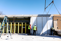 Photo: Crews prep ILA shelter for installation