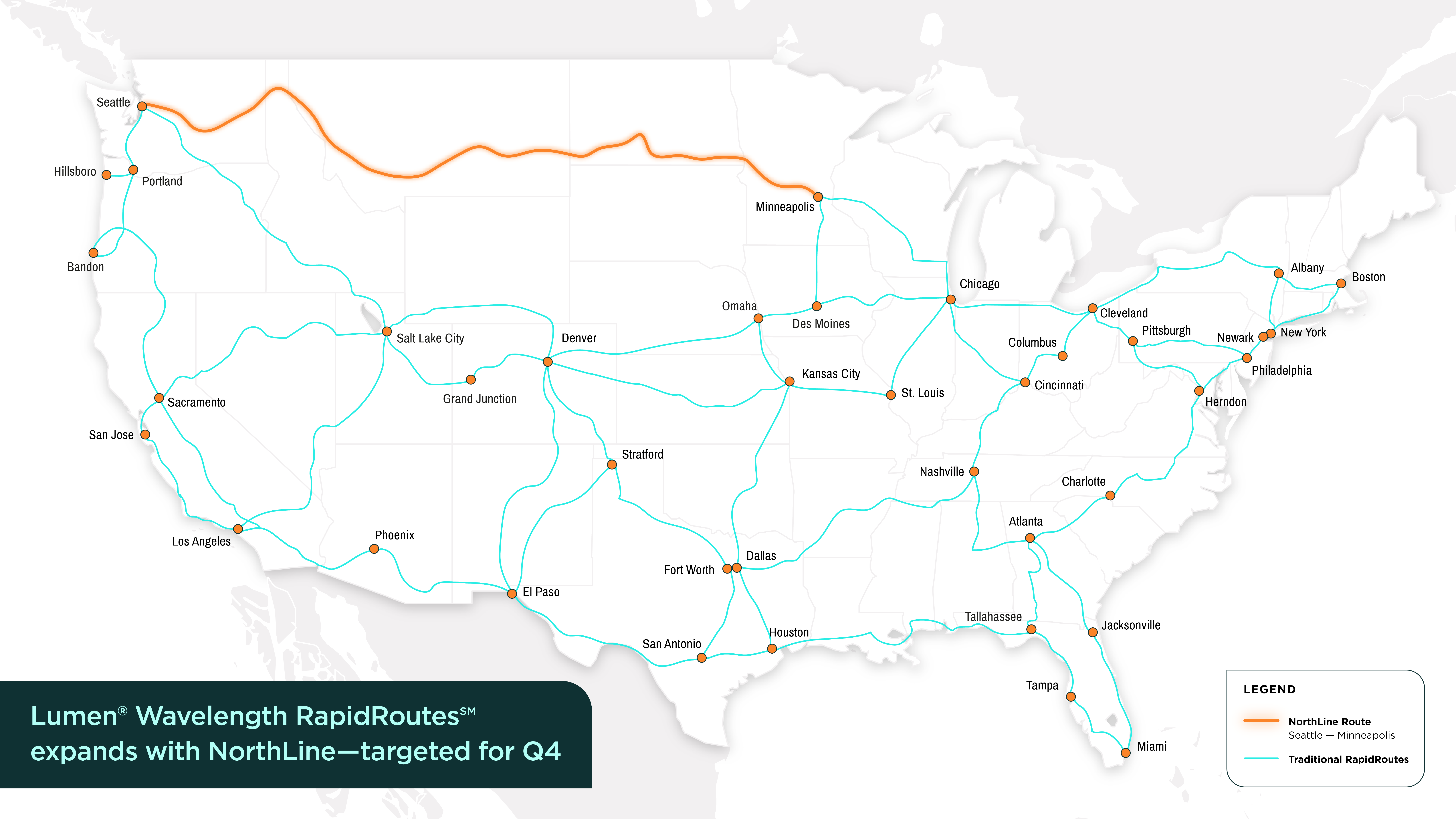 Lumen's new Seattle to Minneapolis route will deliver 100G and 400G wavelength services