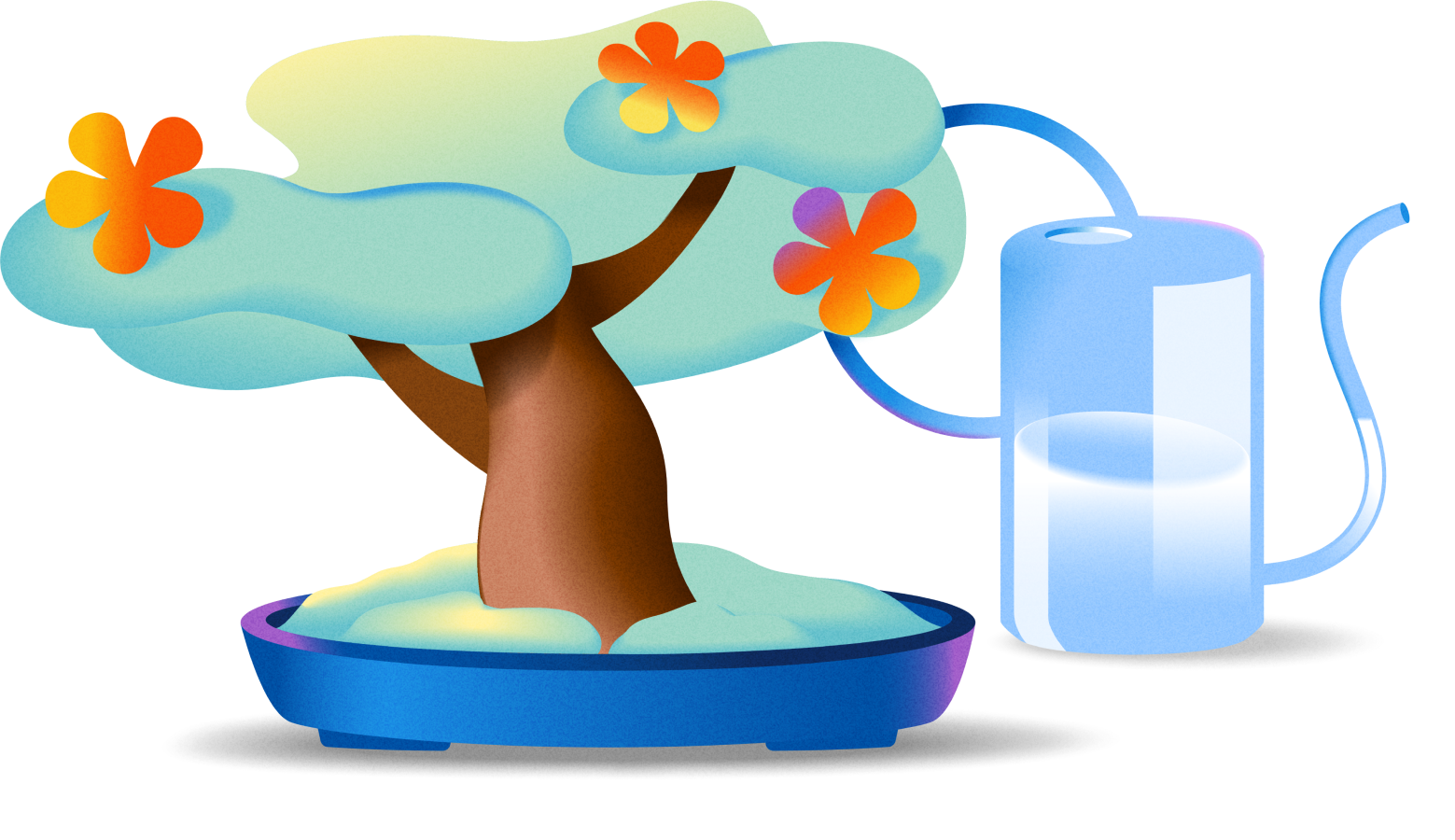 Watering plant illustration